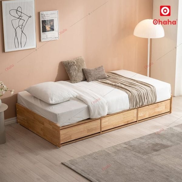 Giường ngủ gỗ tự nhiên cao cấp Ohaha GGTN002
