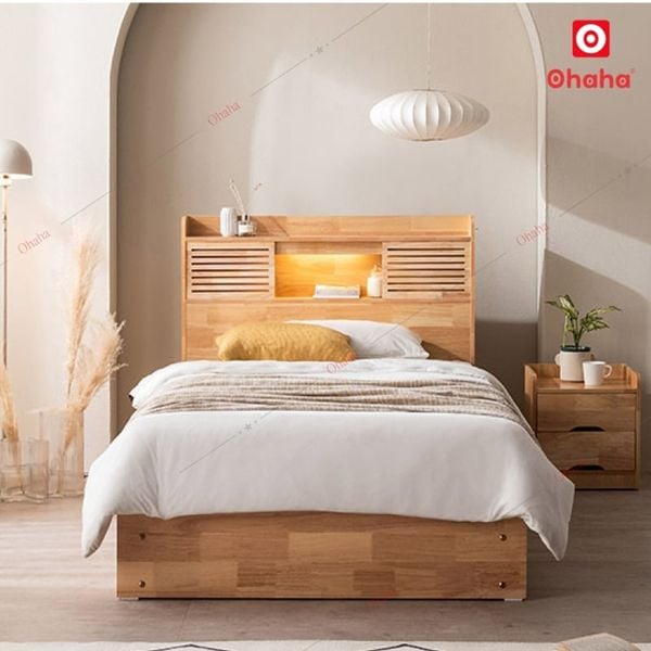 Giường ngủ gỗ tự nhiên cao cấp Ohaha GGTN003