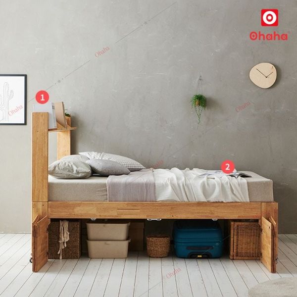 Giường ngủ gỗ tự nhiên cao cấp Ohaha GGTN004