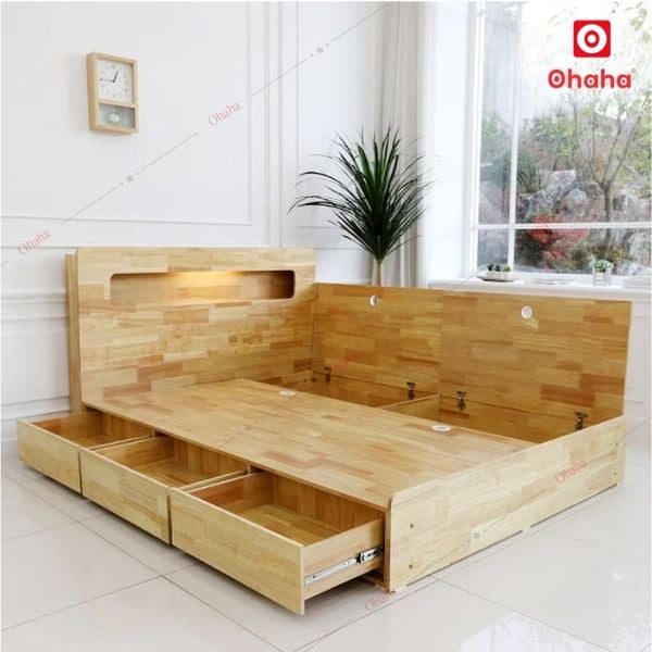 Giường ngủ gỗ tự nhiên cao cấp Ohaha GGTN006