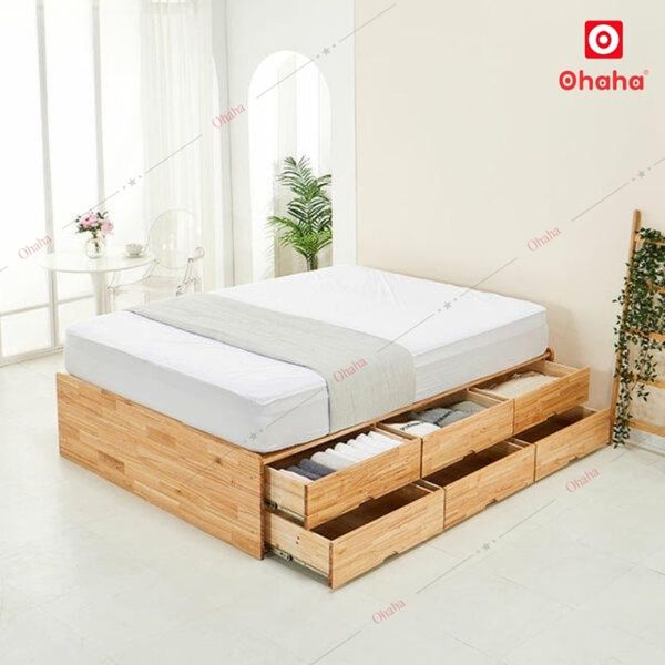 Giường ngủ gỗ tự nhiên cao cấp Ohaha GGTN007