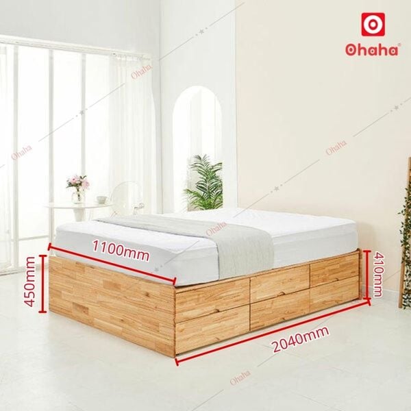 Giường ngủ gỗ tự nhiên cao cấp Ohaha GGTN007