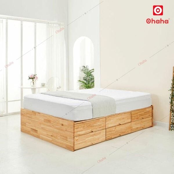 Giường ngủ gỗ tự nhiên cao cấp Ohaha GGTN007