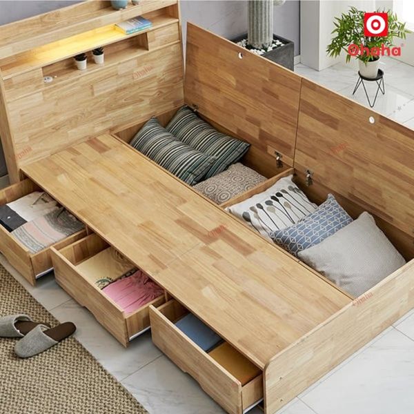 Giường ngủ gỗ tự nhiên cao cấp Ohaha GGTN008