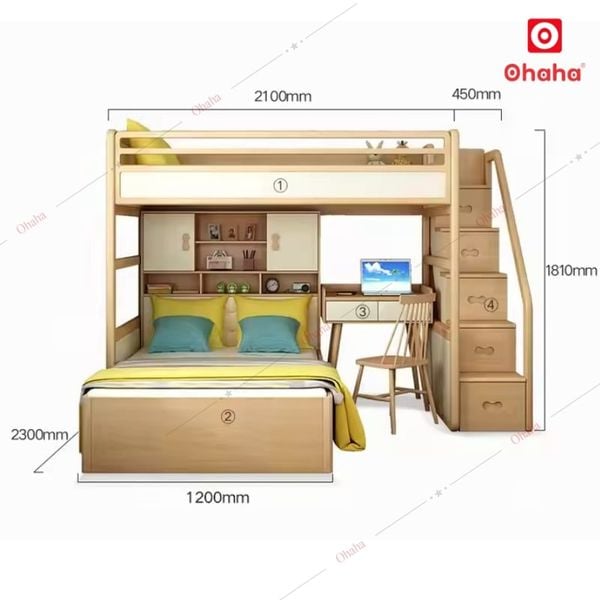 Giường tầng cao cấp Ohaha - GT002