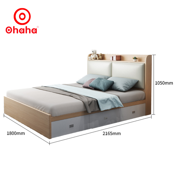 Giường ngủ công nghiệp bọc nệm OHAHA - GN004
