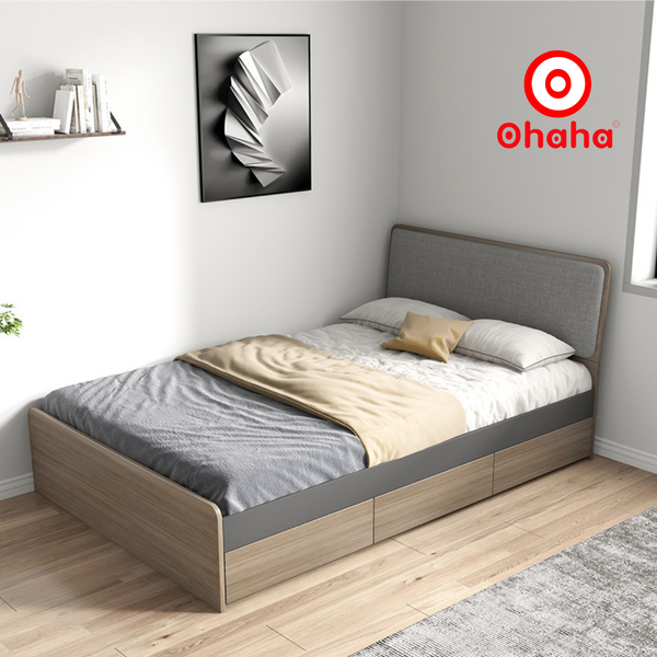 Giường ngủ công nghiệp bọc nệm OHAHA - GN005
