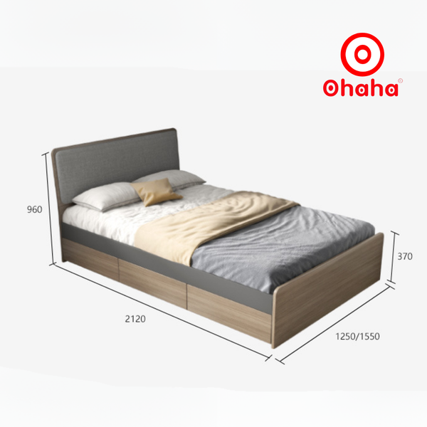 Giường ngủ công nghiệp bọc nệm OHAHA - GN005