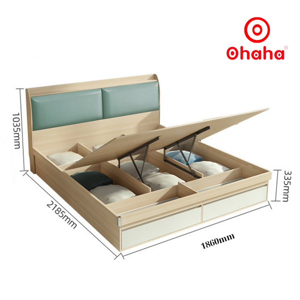 Giường ngủ công nghiệp bọc nệm OHAHA - GN016