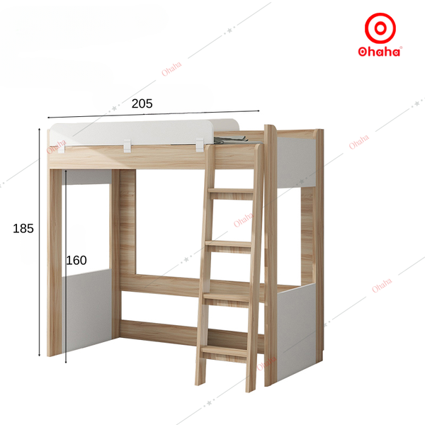 Giường tầng thông minh Ohaha kết hợp tủ áo và bàn học - GTTM048