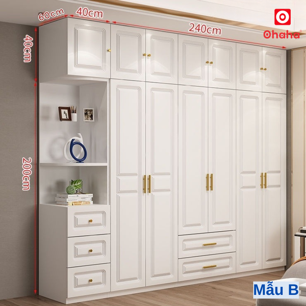 Tủ quần áo gỗ công nghiệp cao cấp Ohaha - TACC018