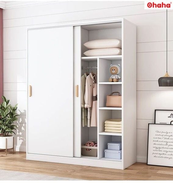 Tủ quần áo gỗ công nghiệp 2 cánh lùa Ohaha nhiều màu đa dạng - CL004