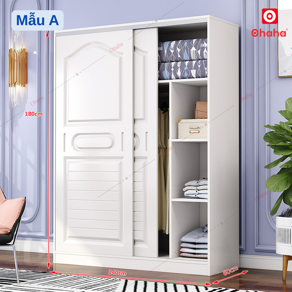 Tủ quần áo gỗ công nghiệp cửa lùa Ohaha - CL031