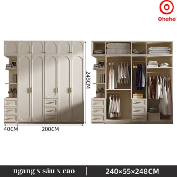 Sắp xếp tủ quần áo gọn gàng, ngăn nắp