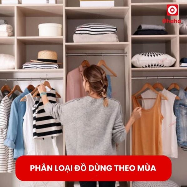 Sắp xếp tủ quần áo gọn gàng, ngăn nắp