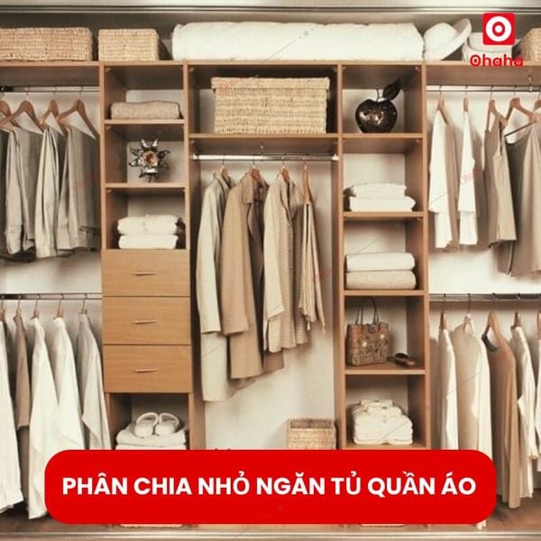 Sắp xếp tủ quần áo gọn gàng, ngăn nắp