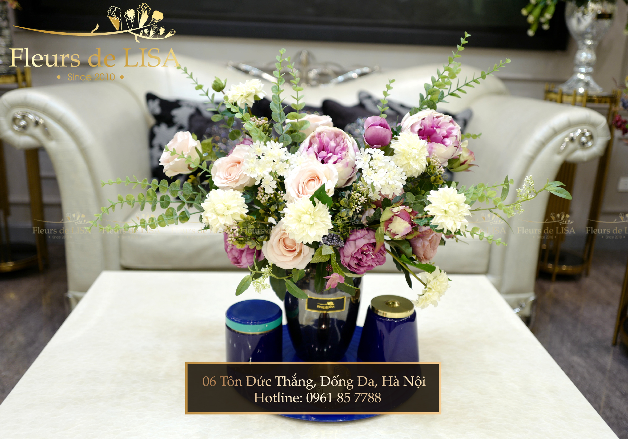 Những mẫu hoa lụa không thể thiếu tại phòng khách đến từ Fleurs de LISA