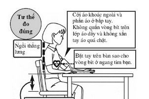 TƯ THẾ NGỒI ĐÚNG KHI ĐO HUYẾT ÁP TẠI NHÀ