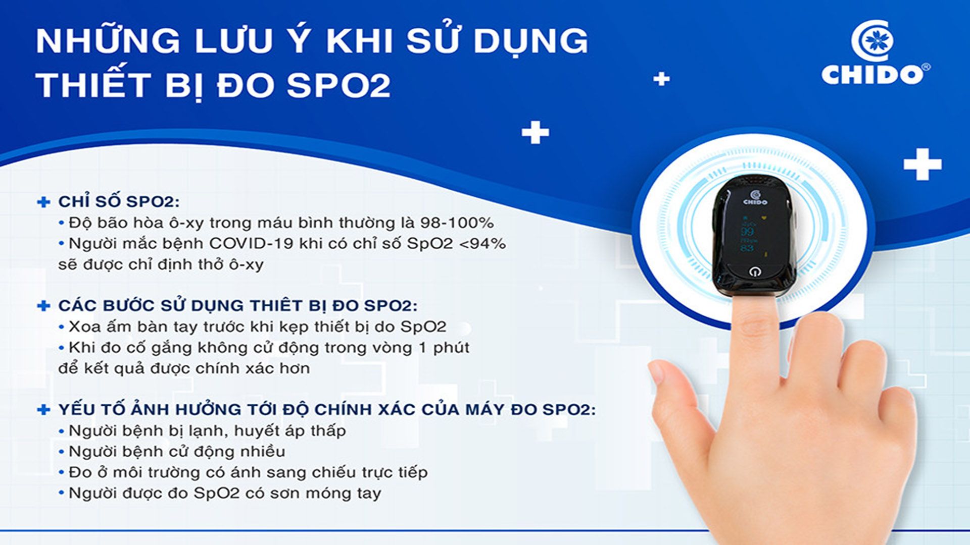 Những lưu ý khi sử dụng máy đo nồng độ Oxy SPO2 tại nhà