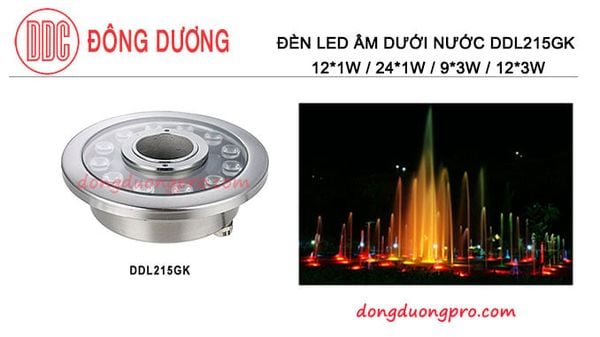 Đèn Led dưới nước pha chiếu vòi phun nước