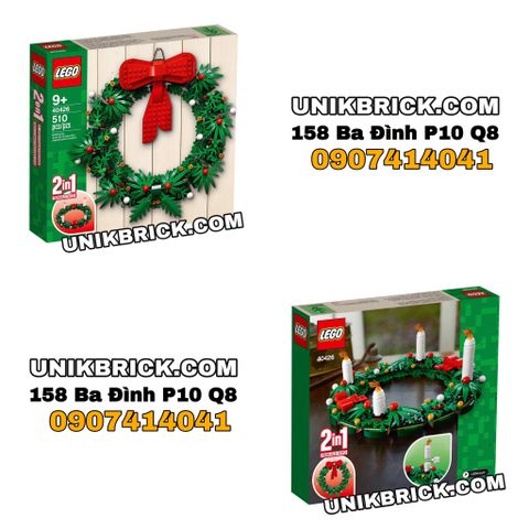 Mua ngay LEGO 40426 Christmas Wreath 2 In 1 giá rẻ chính hãng hàng có sẵn tại UNIK BRICK HCM