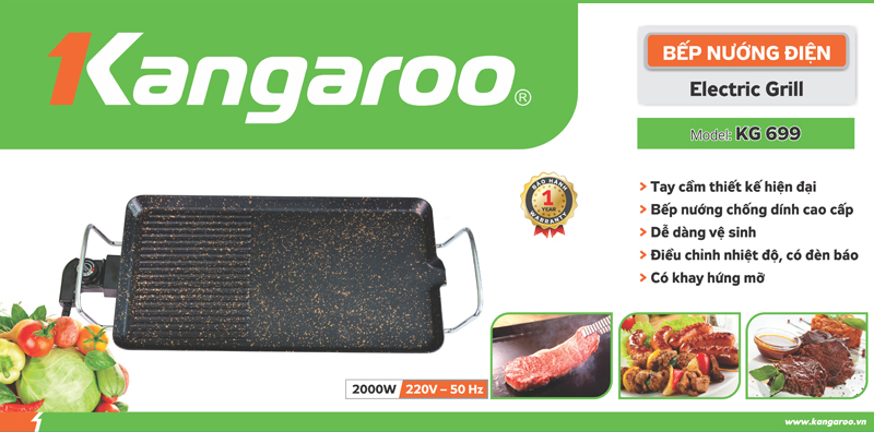 Bếp nướng điện Kangaroo KG 699G 2000 W