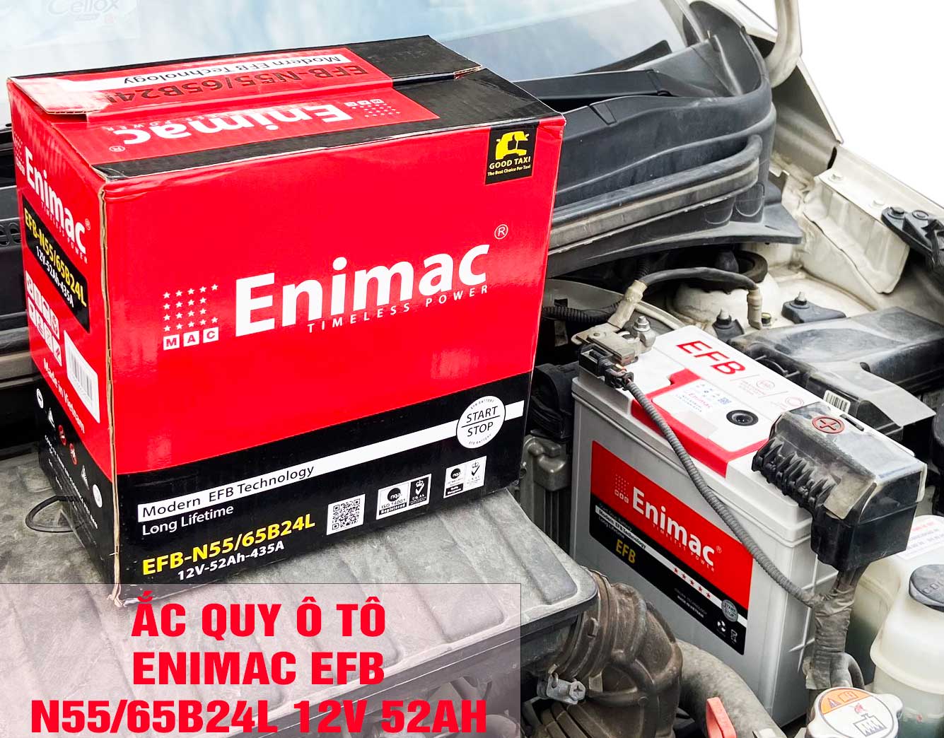 ẮC QUY Ô TÔ ENIMAC EFB N55 N-55L 65B24L 12V 52AH