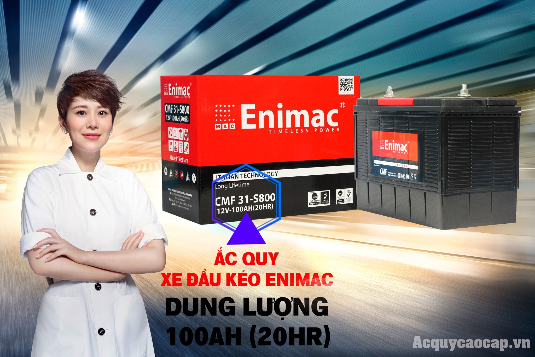 Cường độ dòng điện ắc quy xe đầu kéo Enimac CMF 31S-800 12V 100Ah (20Hr)