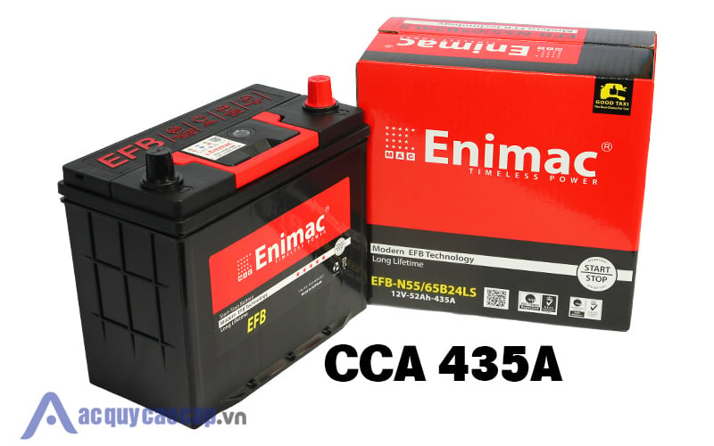 Dòng khởi động lạnh ắc quy Enimac EFB N55/65B24LS 12V 52AH CCA 435A