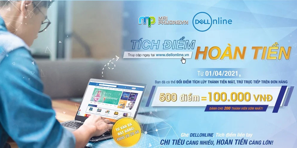 Chương trình TÍCH ĐIỂM HOÀN TIỀN trên Dellonline.vn