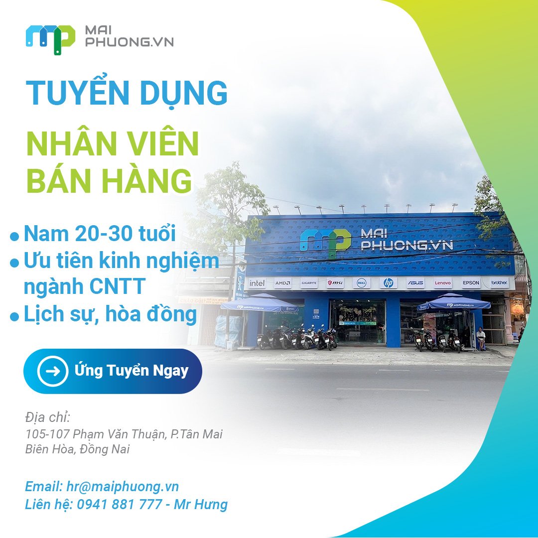 Tuyển Dụng Nhân Viên Bán Hàng Máy Tính Tại Đồng Nai