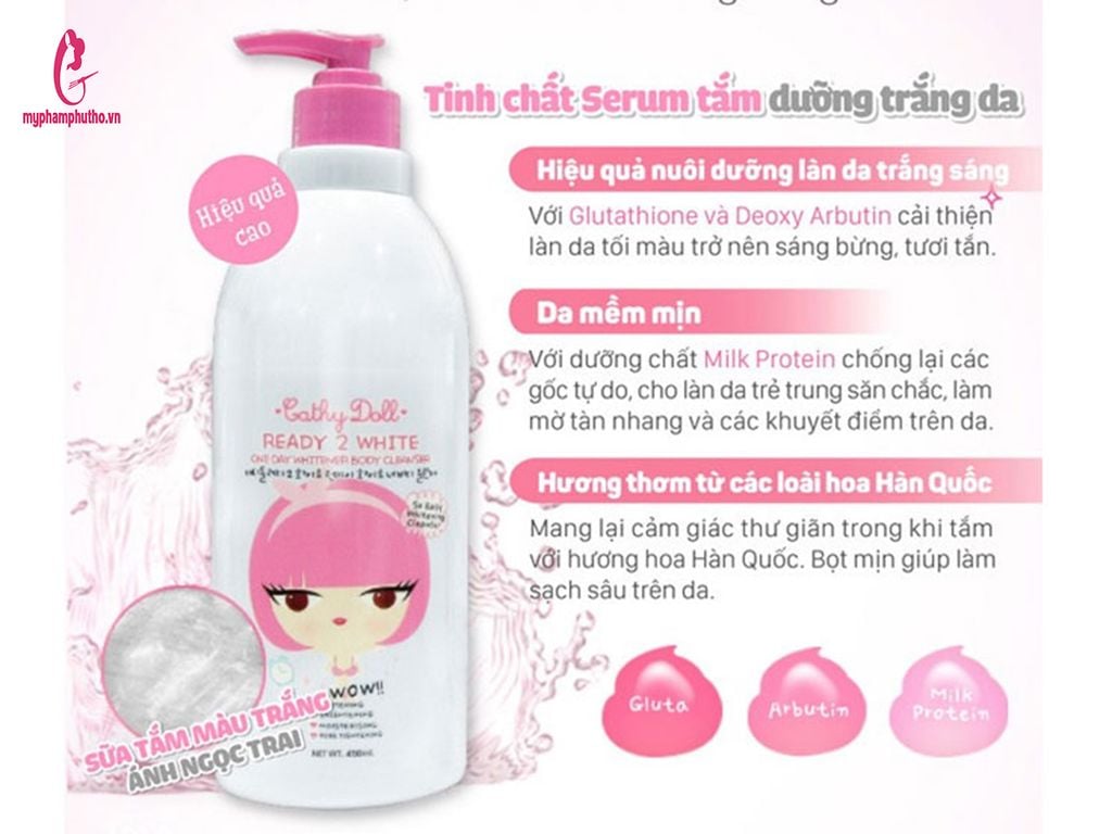 Sữa tắm trắng da Cathy Doll Ready 2 White One Day Whitener Body Cleanser