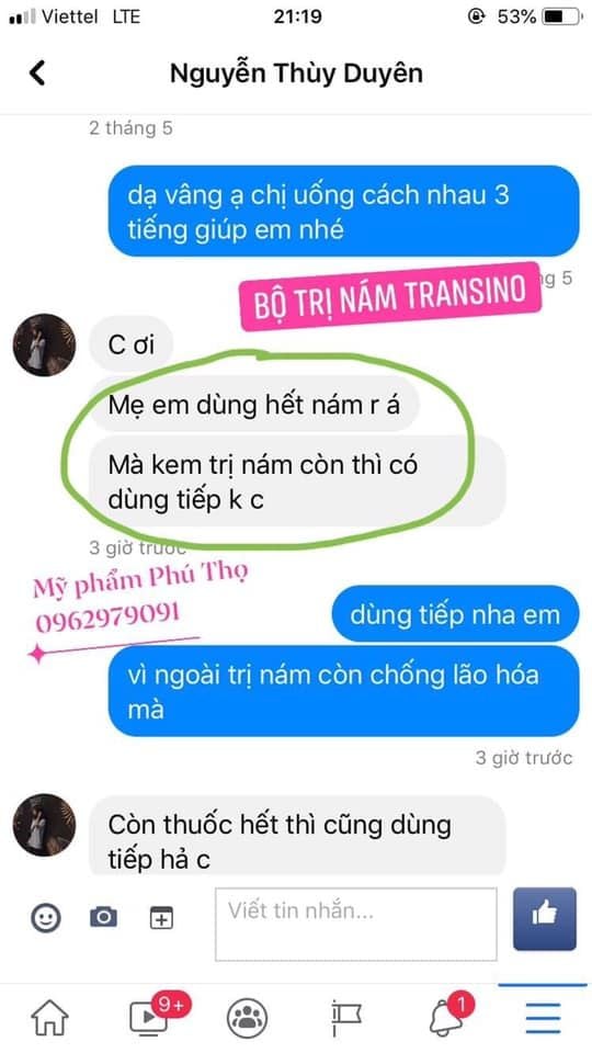 ai đã dùng viên uống transino