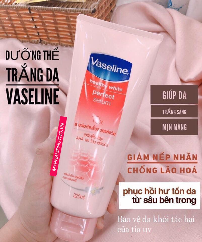 công dụng Kem dưỡng thể Vaseline 10X Healthy White Perfect Serum