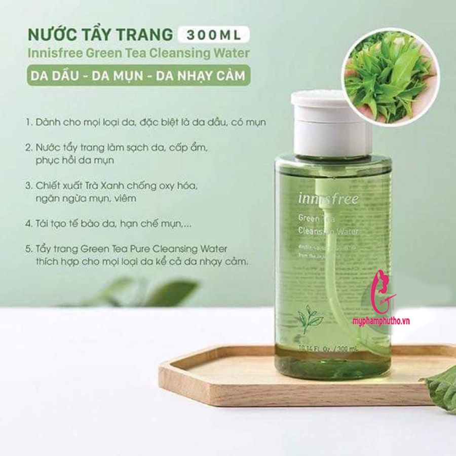 công dụng Nước Tẩy Trang Innisfree Green Tea Cleansing Water