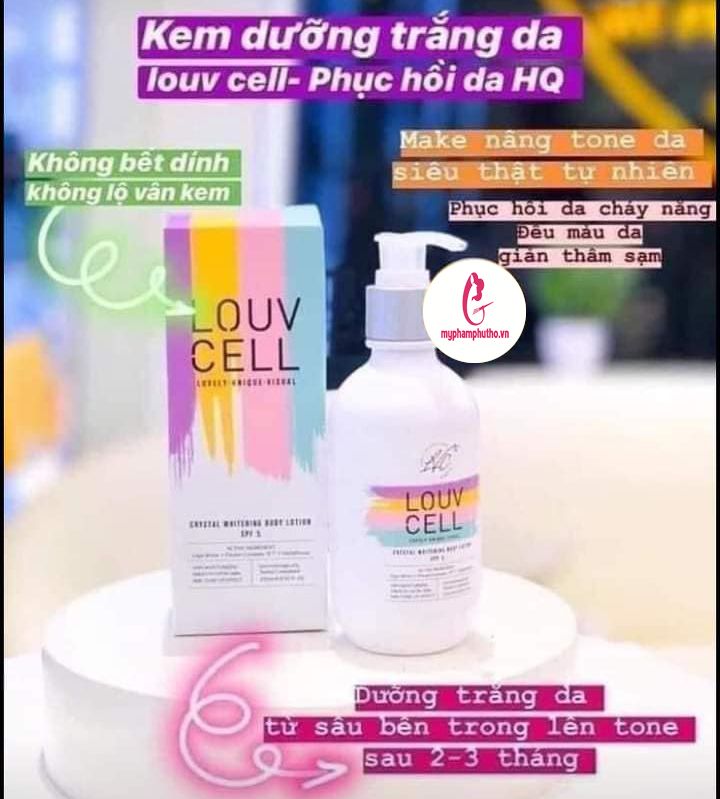 công dụng Sữa dưỡng thể trắng da Body Louv Cell Lotion Hàn Quốc