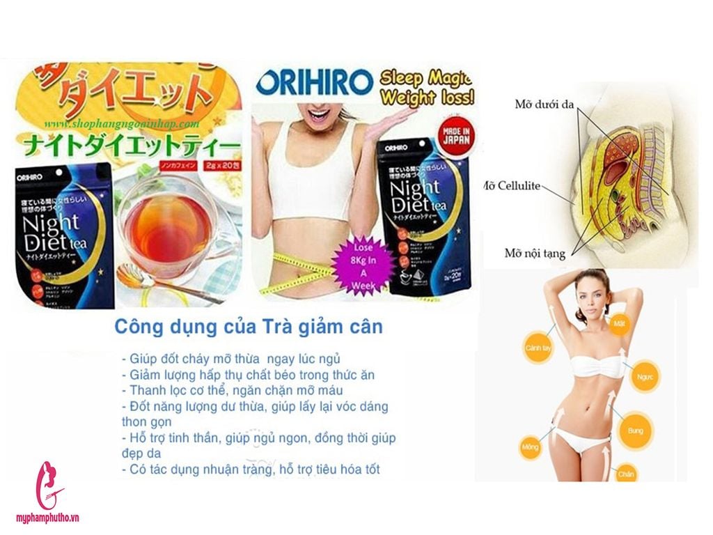 công dụng Trà giảm cân Orihiro Night Diet Tea Nhật Bản