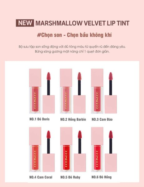 Review Son Kem Coringco Marshmallow Velvet Tint chính hãng Hàn Quốc