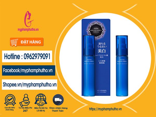 Huyết Thanh trắng da Shiseido Aqua Label màu xanh Mua ở đâu