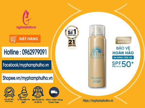 Xịt Chống Nắng Anessa Perfect UV Suncreen Skincare Spray SPF 50+ PA +++