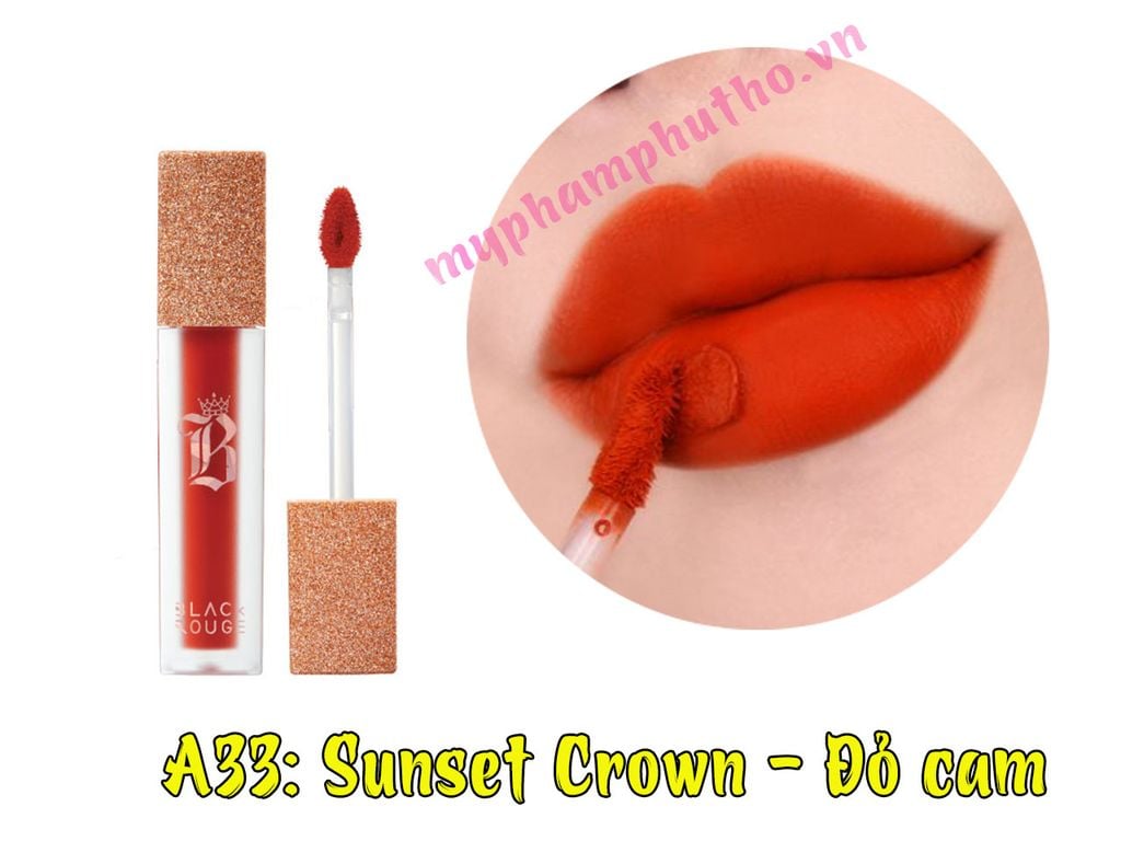 Son Black màu A33: Sunset Crown - Đỏ cam