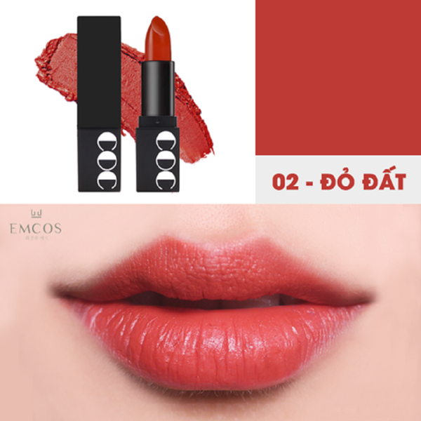 Son Thỏi Coringco Momo First Chu Semi Matt Lipstick màu 02