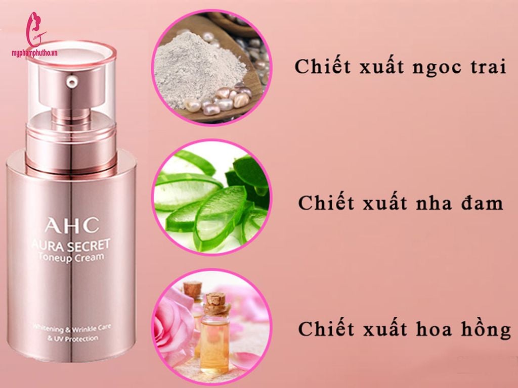 thành phần Kem AHC AURA Dưỡng Trắng Hồng Hàn Quốc