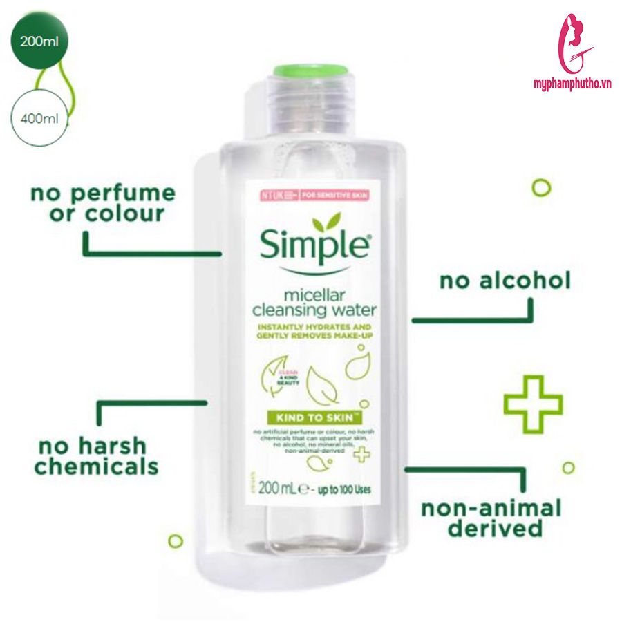 thành phần Nước Tẩy Trang Simple Micellar Cleansing Water