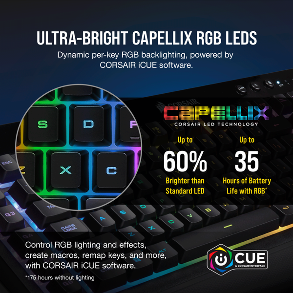 Bàn phím giả cơ Corsair K57 RGB Wireless (CH-925C015-NA)