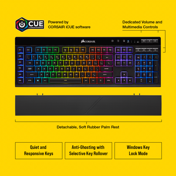 Bàn phím giả cơ Corsair K57 RGB Wireless (CH-925C015-NA)