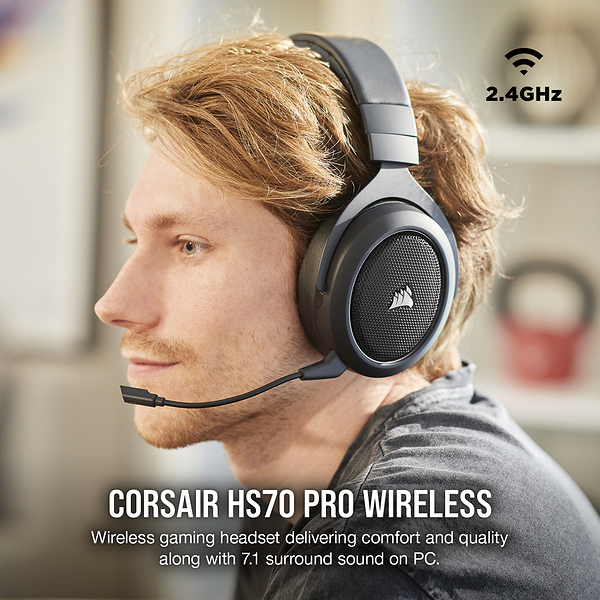 Tai nghe Corsair HS70 Pro Wireless Carbon (CA-9011211-AP)