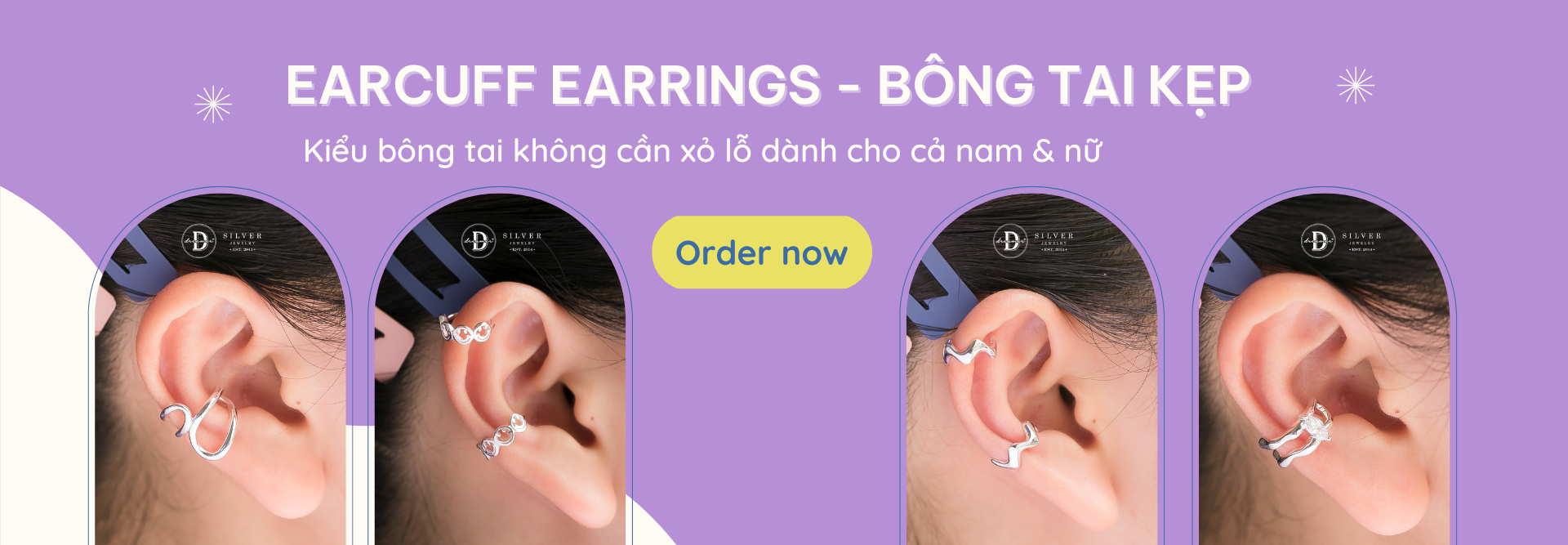 Hoa Tai Kẹp Vành Không Cần Xỏ Lỗ - Earcuff & Earcuff Earrings