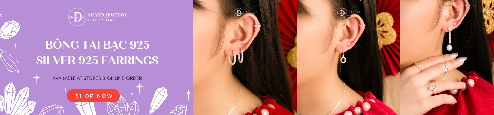 Bông Tai Khoen Bạc 925 - Hoa Tai Bạc 925 - Silver 925 Hoops Earrings
