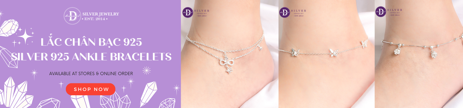 Silver 925 Ankle Bracelets Collection - Tất Cả Lắc Chân Bạc 925